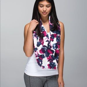 Rare Lululemon Vinyasa Scarf French TerryInky Floral Ghost Inkwell Bumble Berry